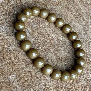 NEW Olive Green Beaded Stretch Bracelet Military